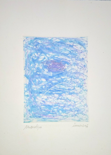 Monotipo10: Playazo azul en Rodalquilar - 2006 - Plancha 16x12cm - Papel 250gr. Canson Guarro